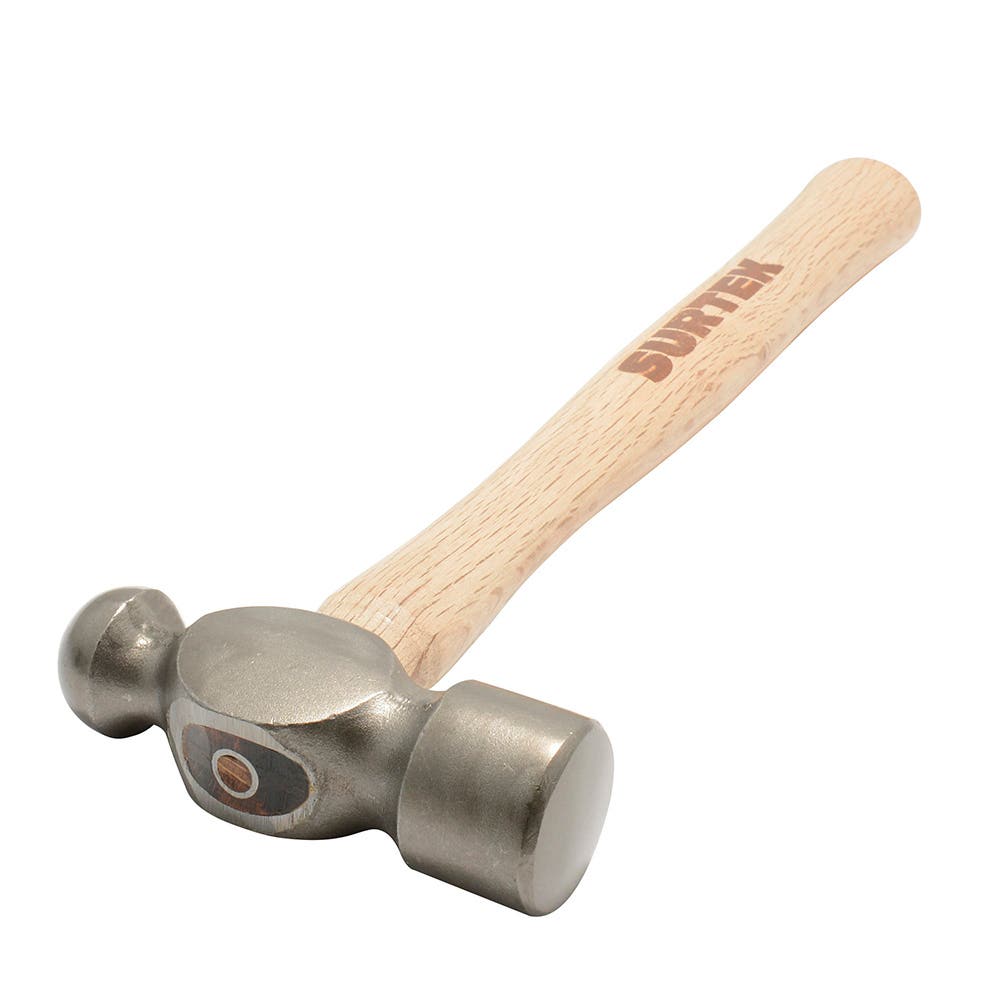 Martillo de bola pulido con mango de madera 13", 12 oz