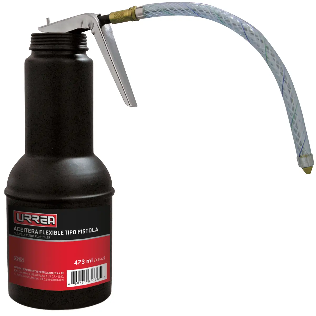 Aceitera flexible tipo pistola de 473 ml