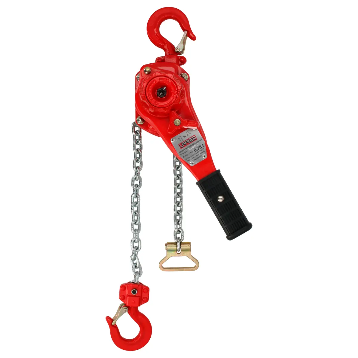 Polipasto manual sistema doble freno de palanca 0.75 ton, 1.7 m