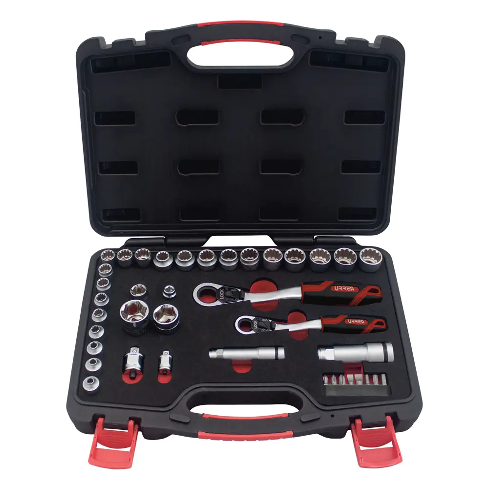 Juego de dados y accesorios cuadro de 3/8" y 1/2" Go-Through combinado, 39 piezas