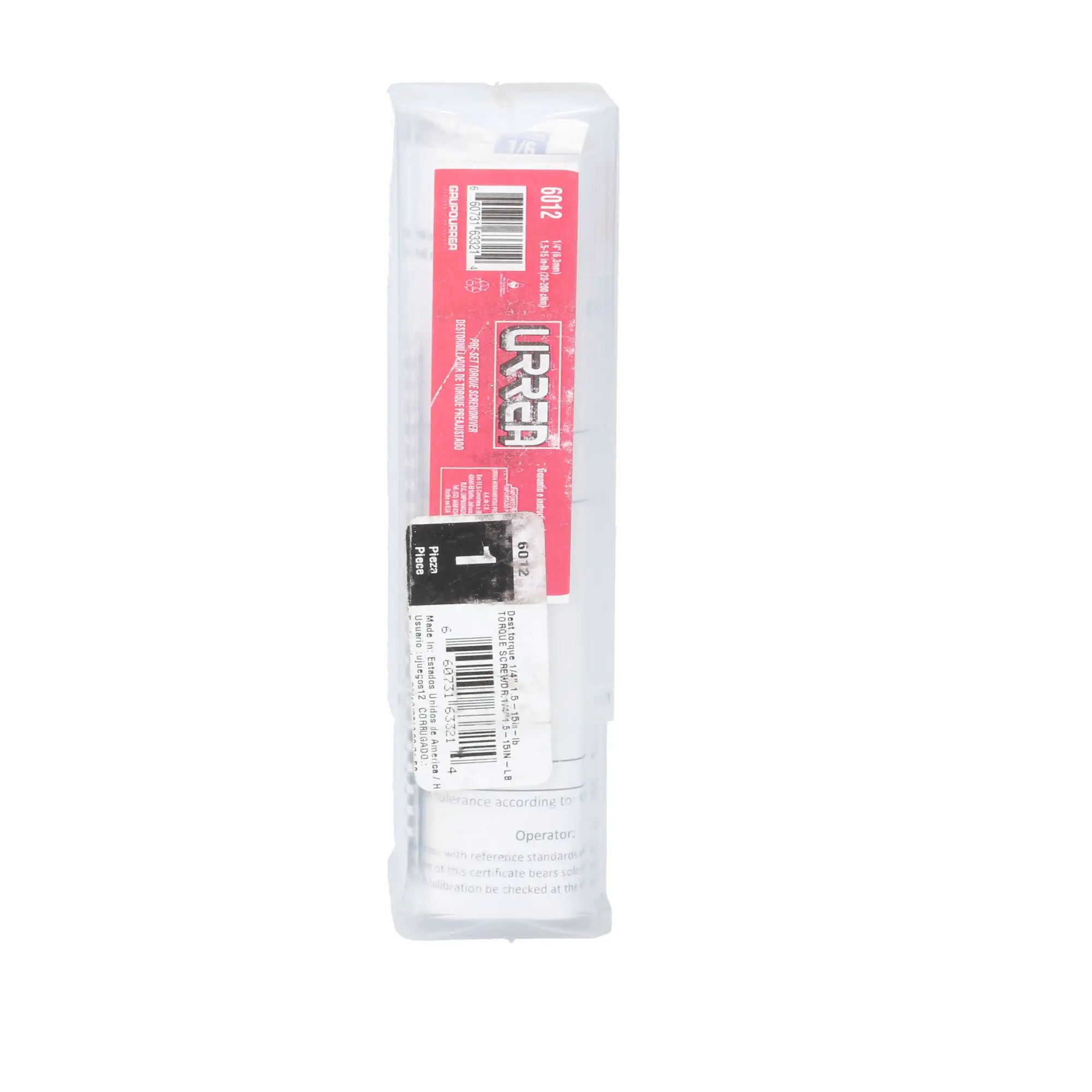 Destornillador de torque preajustado con mango plástico cuadro de 1/4", 1.5-15 in-lb