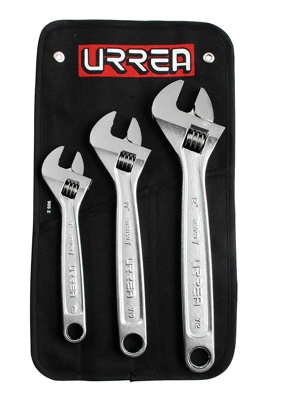 Juego de llaves ajustables cromadas, 3 piezas en estuche
