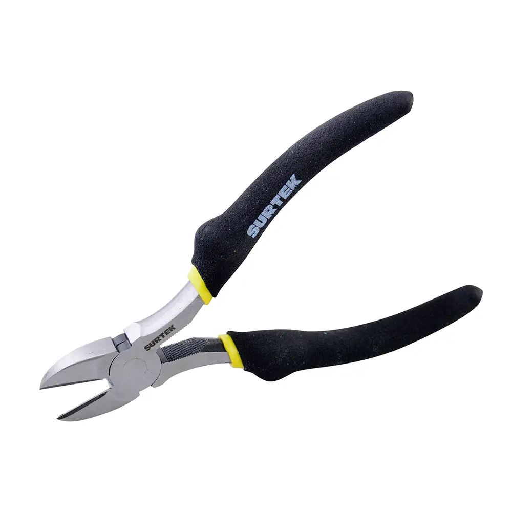 Pinza para electricista con mango rubber grip corte diagonal de 6"