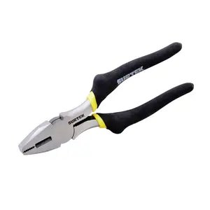 Pinza para electricista con mango rubber grip corte lateral de 7"