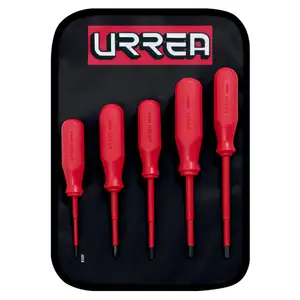 Juego de destornilladores rojos 1000 V, combinados, 5 piezas