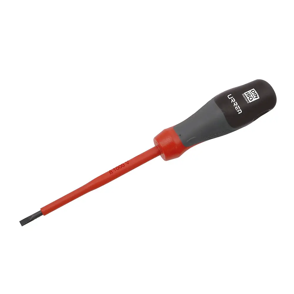 Destornillador con mango trimaterial 1000 V, punta plana 7/32", 5"