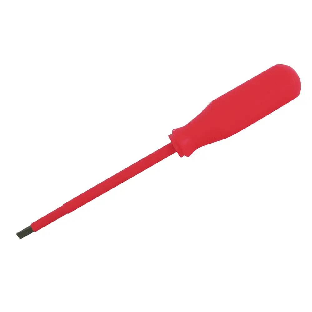 Destornillador rojo 1000 V,  punta plana 7/32", 5"