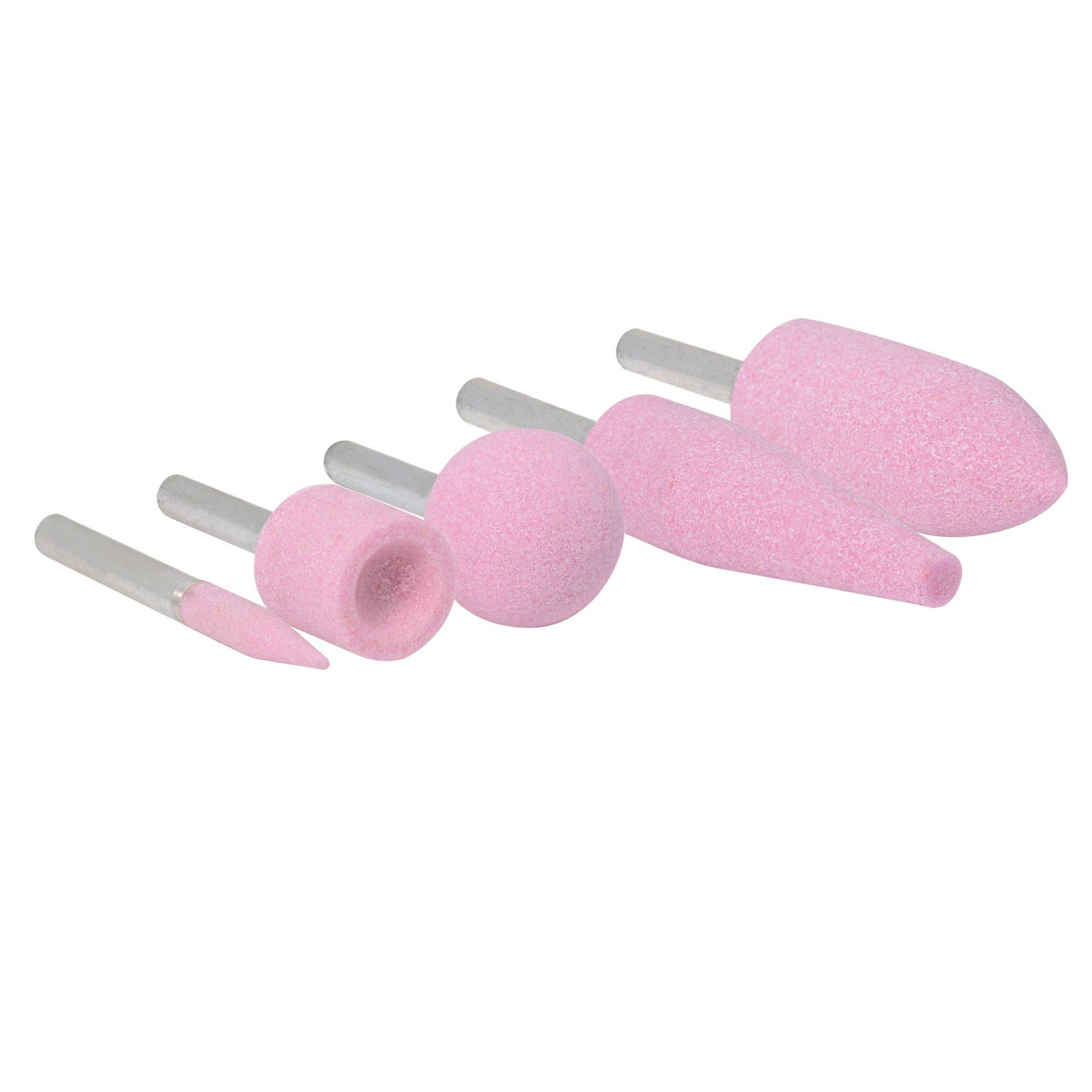 Juego de puntas montadas óxido de aluminio rosas tipo A, 5 piezas