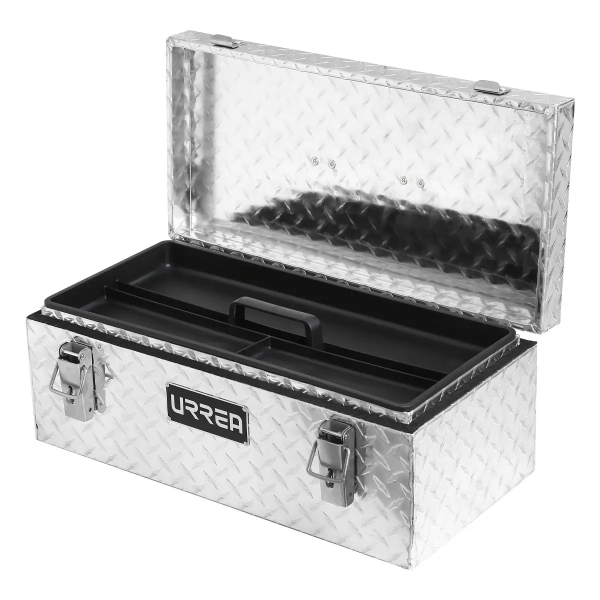 Caja portaherramientas de aluminio 24" x 9" x 9" con charola pl&aacute;stica