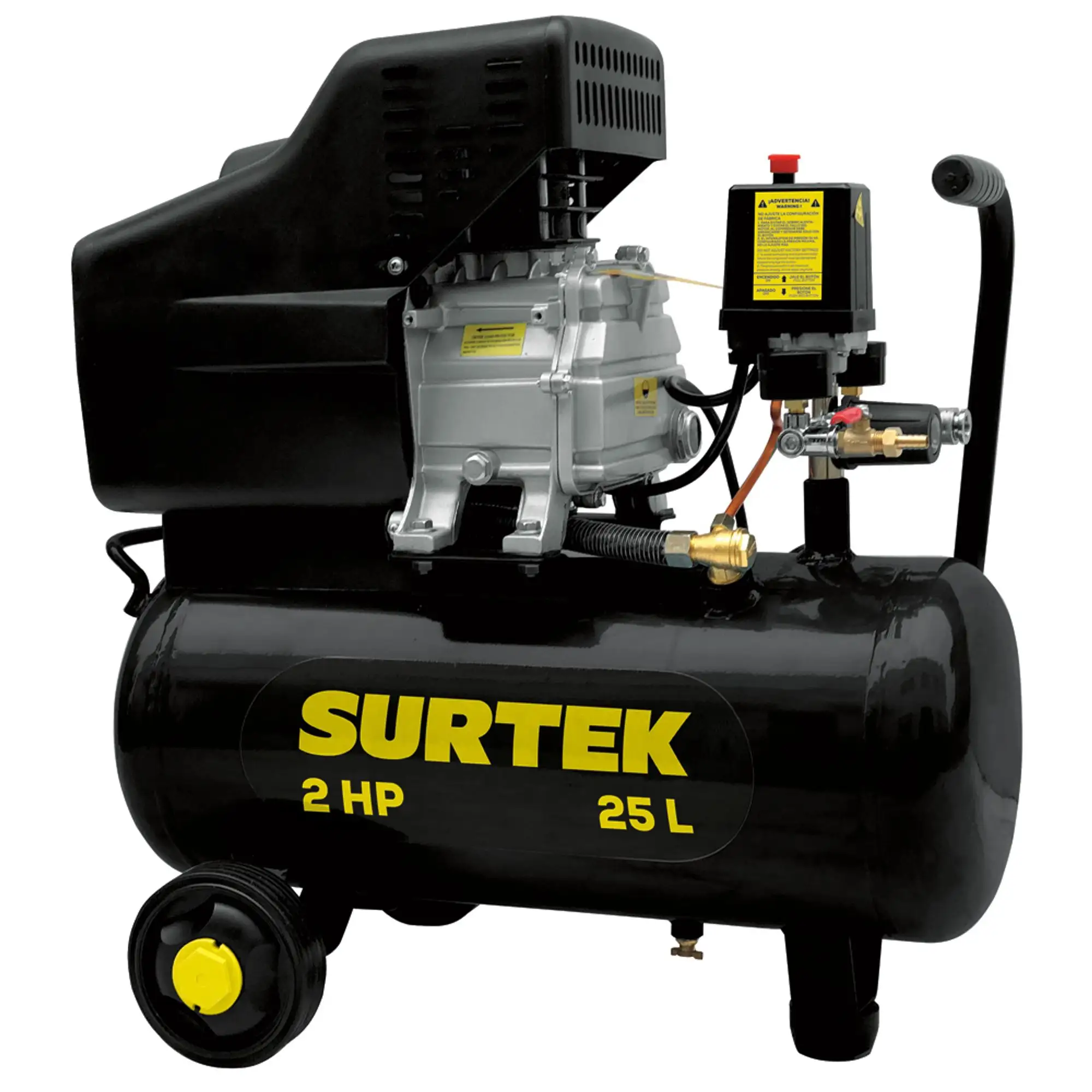 Compresor de aire eléctrico lubricado 25L, 2HP, 127V
