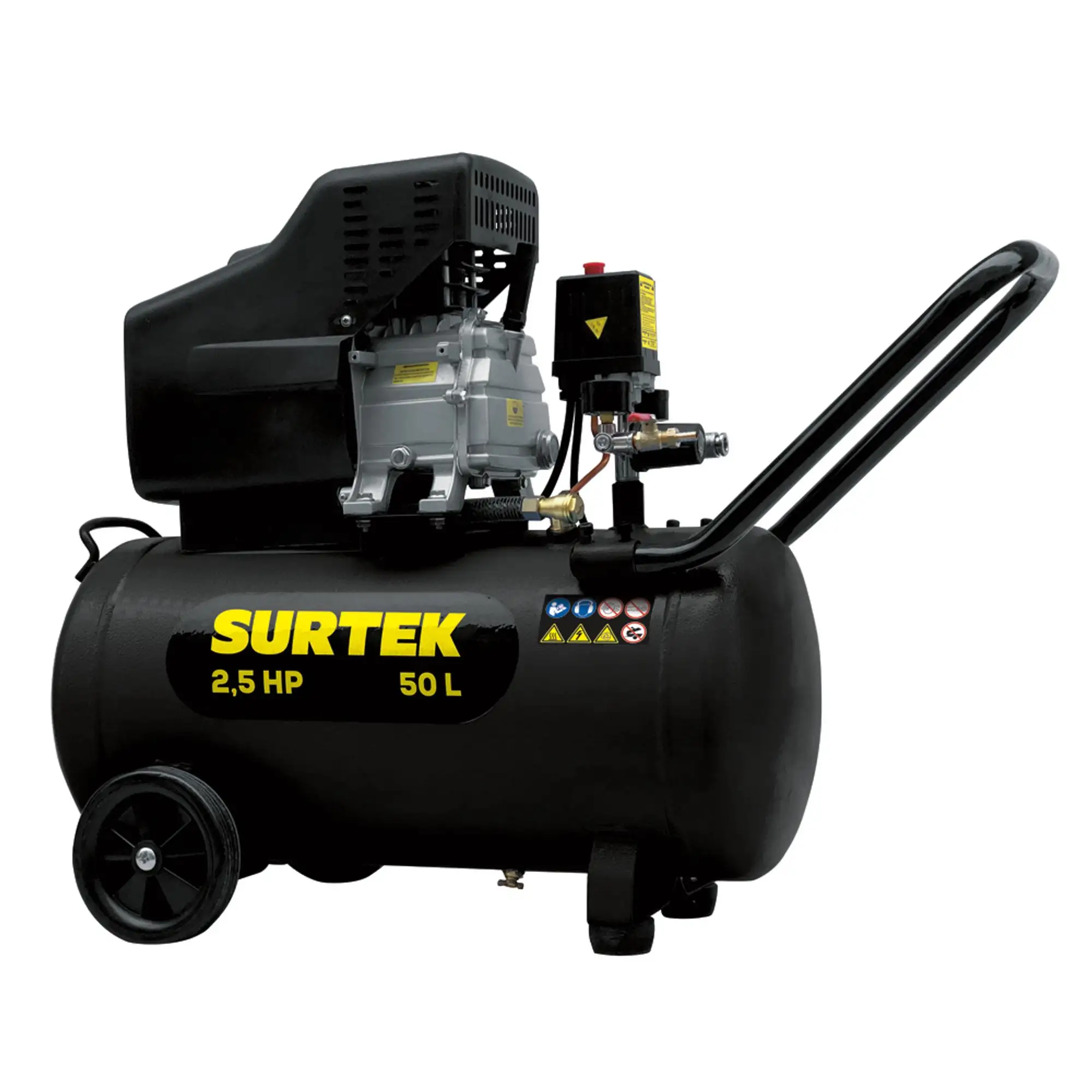 Compresor de aire eléctrico lubricado 50 Lt, 2.5 HP, 127 V