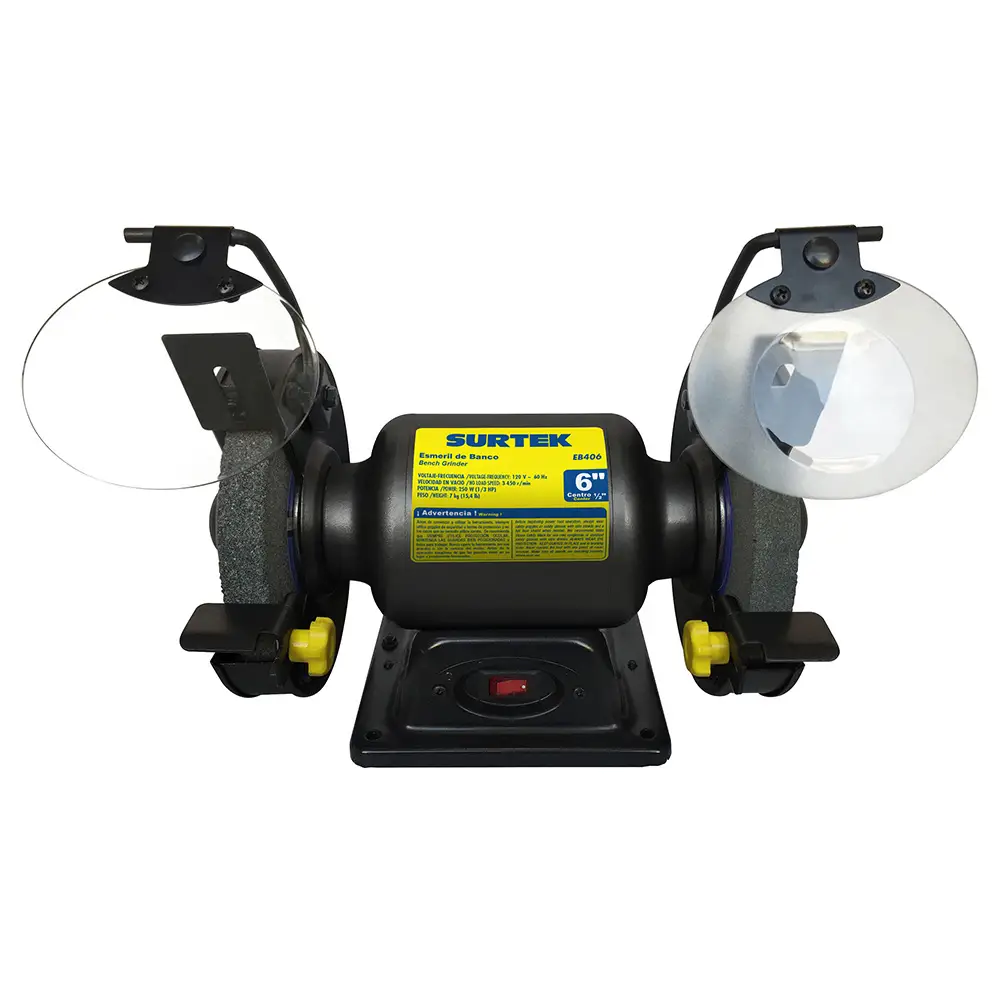 Esmeril de banco motor silencioso de inducción 6" 1/3 HP 250 W 120 V, 3450 RPM