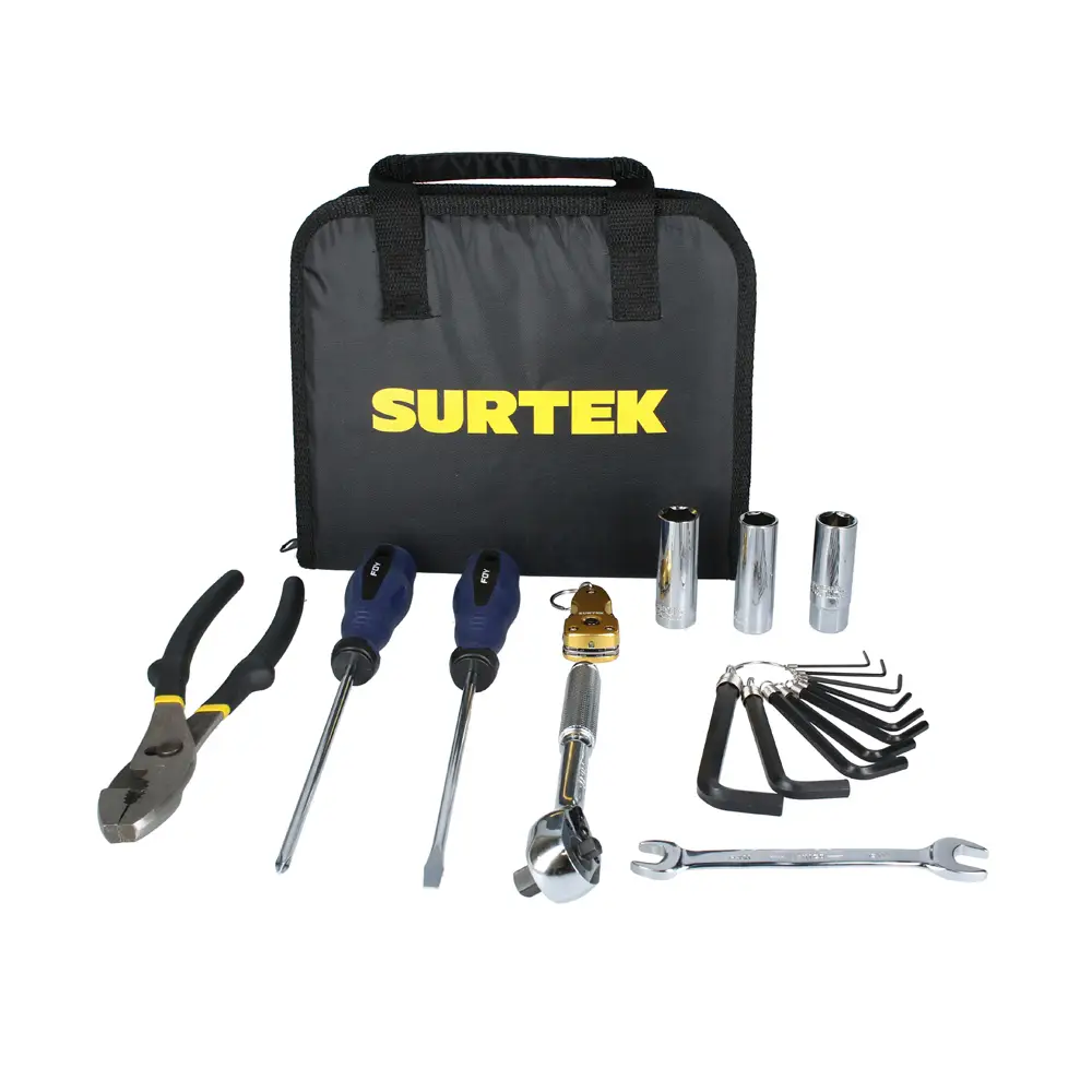 Juego combinado de herramienta para motocicleta 12 piezas, con estuche multiusos