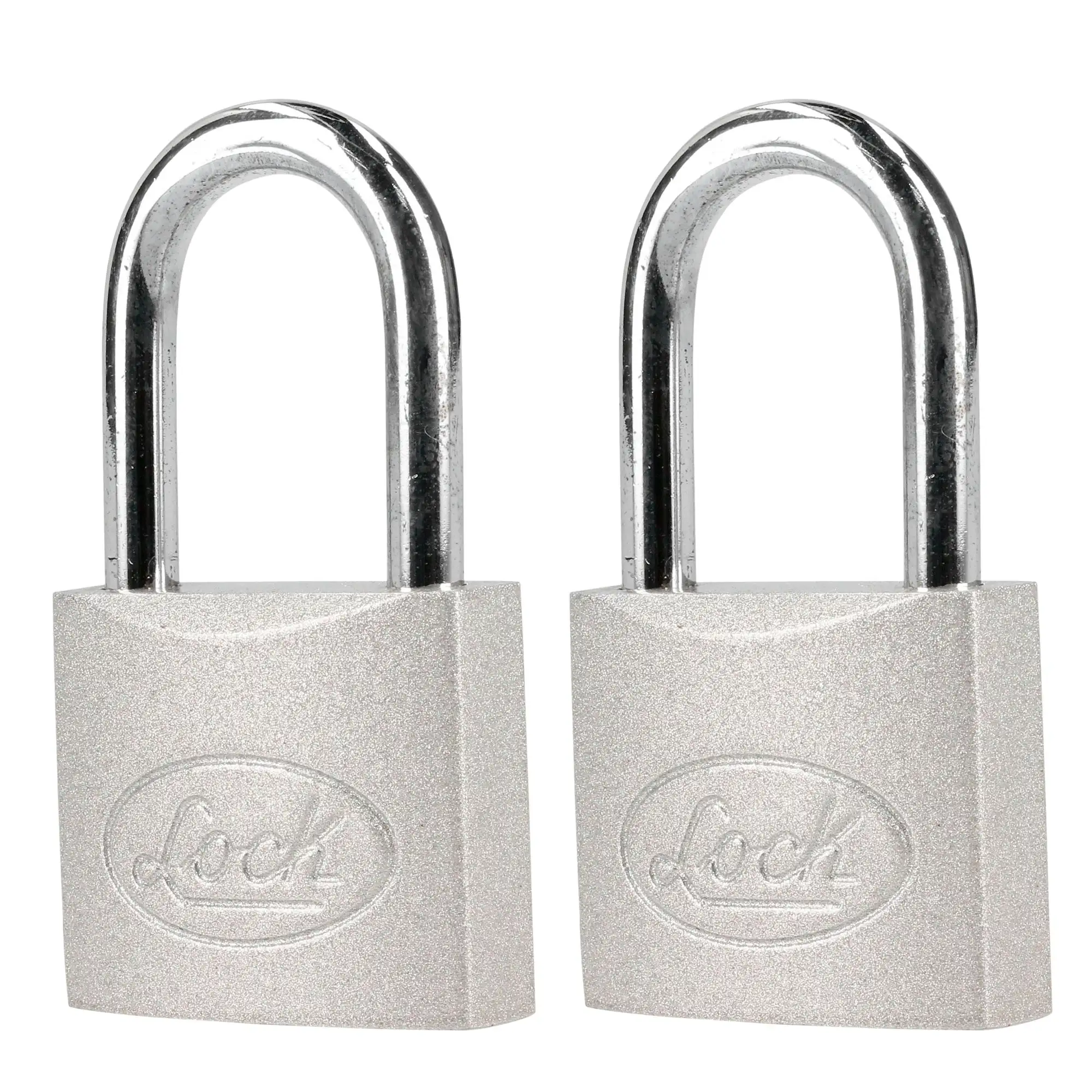 Juego de candados de acero largos 45 mm, llave estándar, 2 piezas