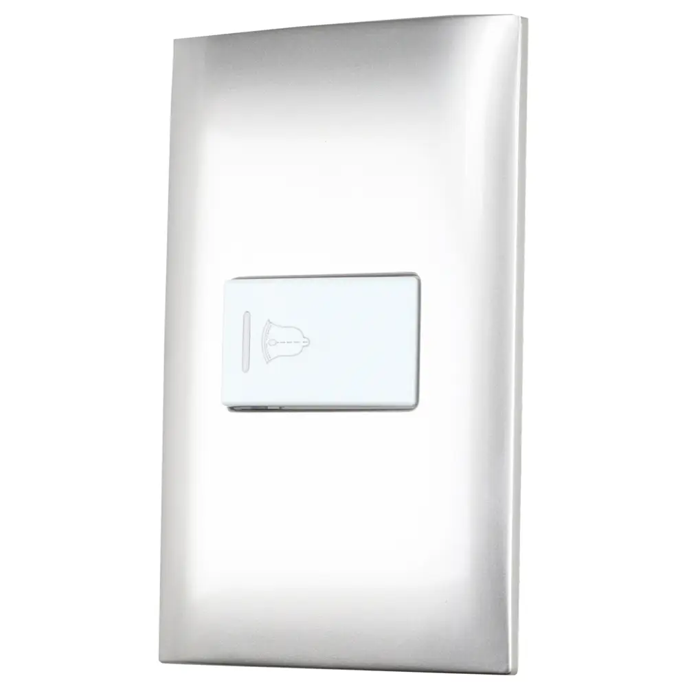 Placa para timbre 1/3, línea Americana, color plata
