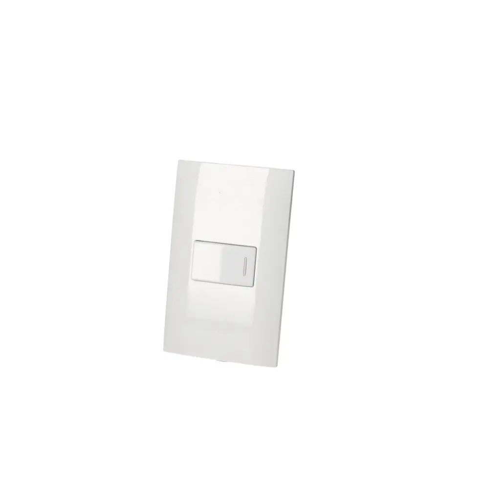 Placa 1 Interruptor 1/3, línea  Americana, color blanco