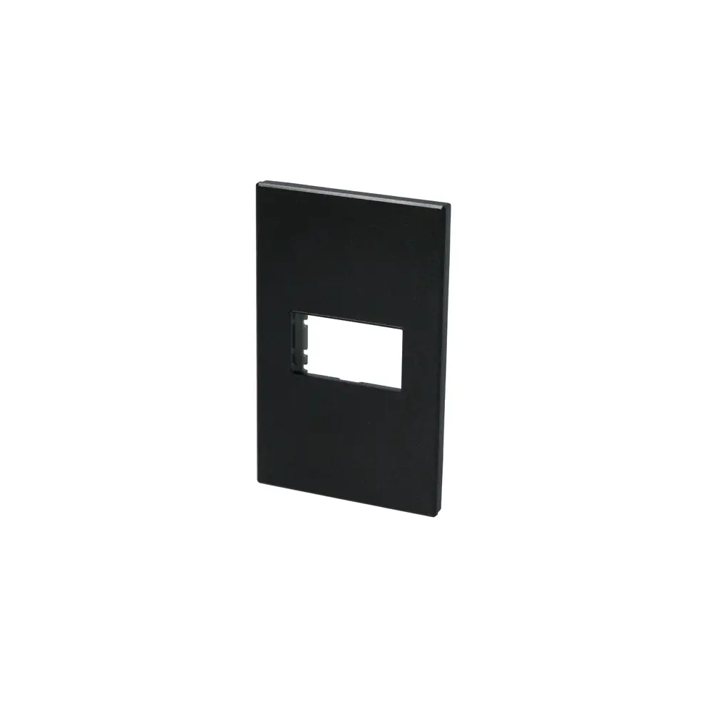 Placa 1 módulo 1/3, línea Premium, color negro