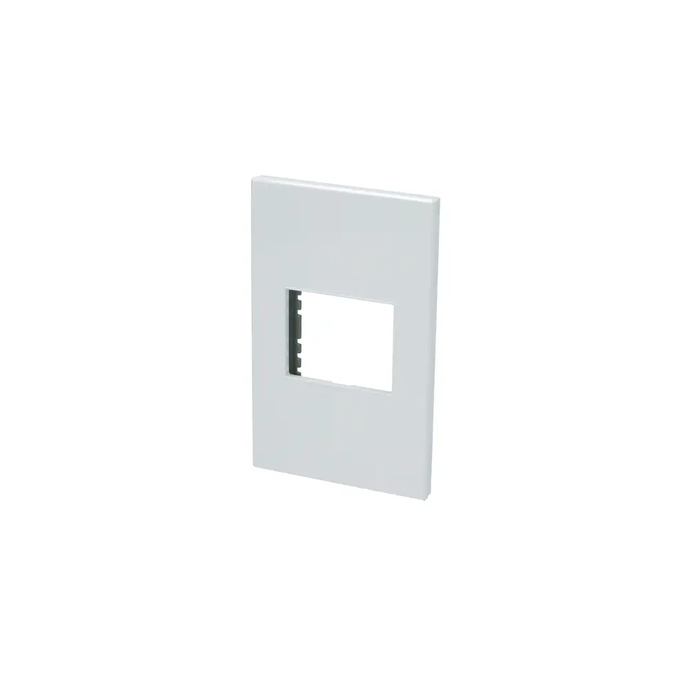 Placa 1 módulo 1/2, línea Premium, color blanco