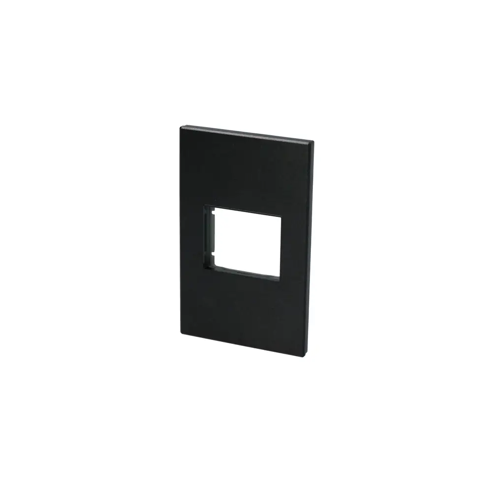 Placa 1 módulo 1/2, línea Premium, color negro