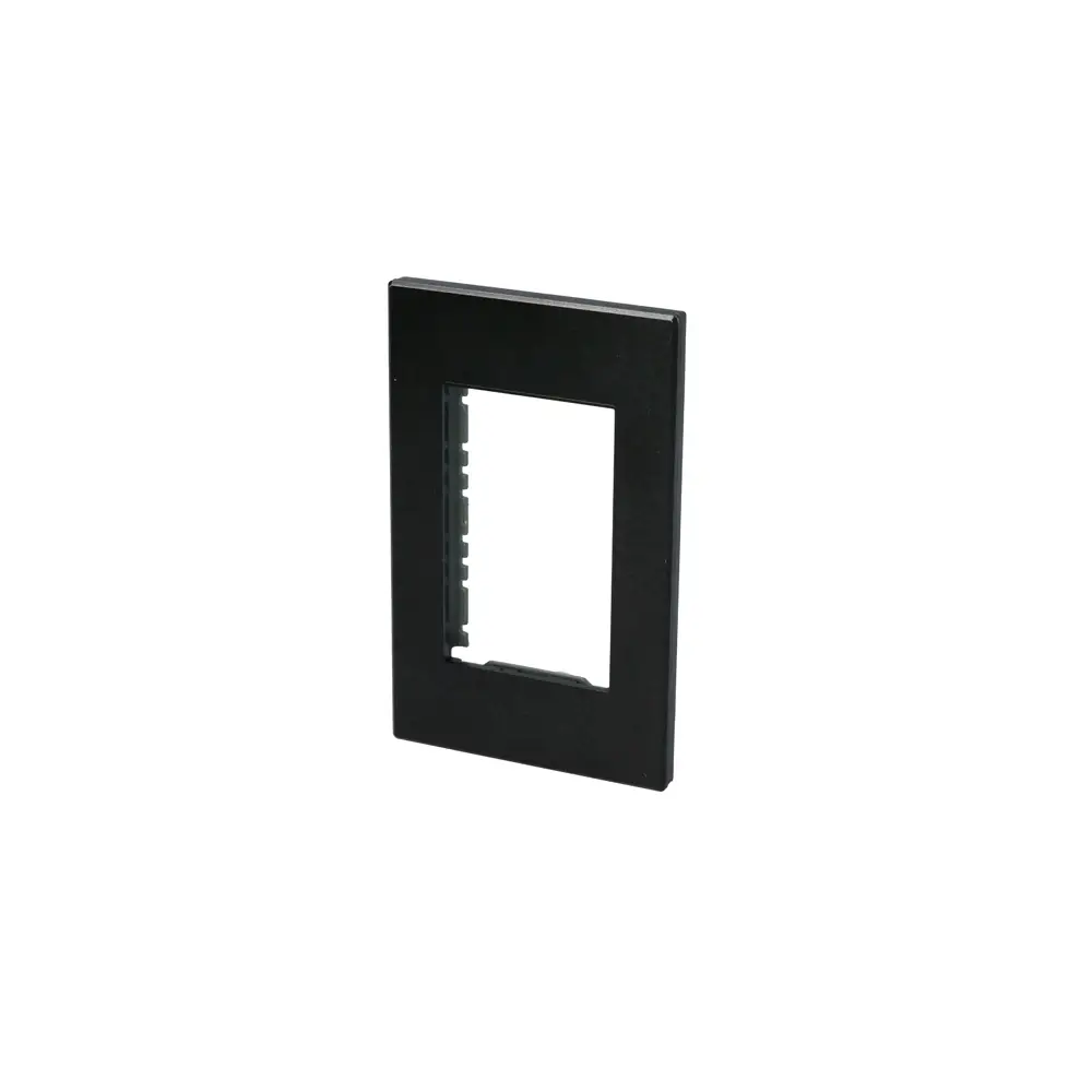 Placa 1 módulo 1/1, línea Premium, color negro