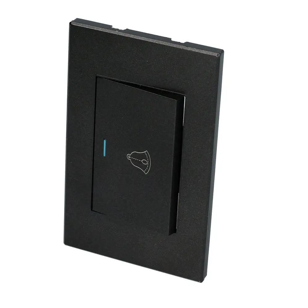 Placa para timbre 1/1, línea Premium, color negro
