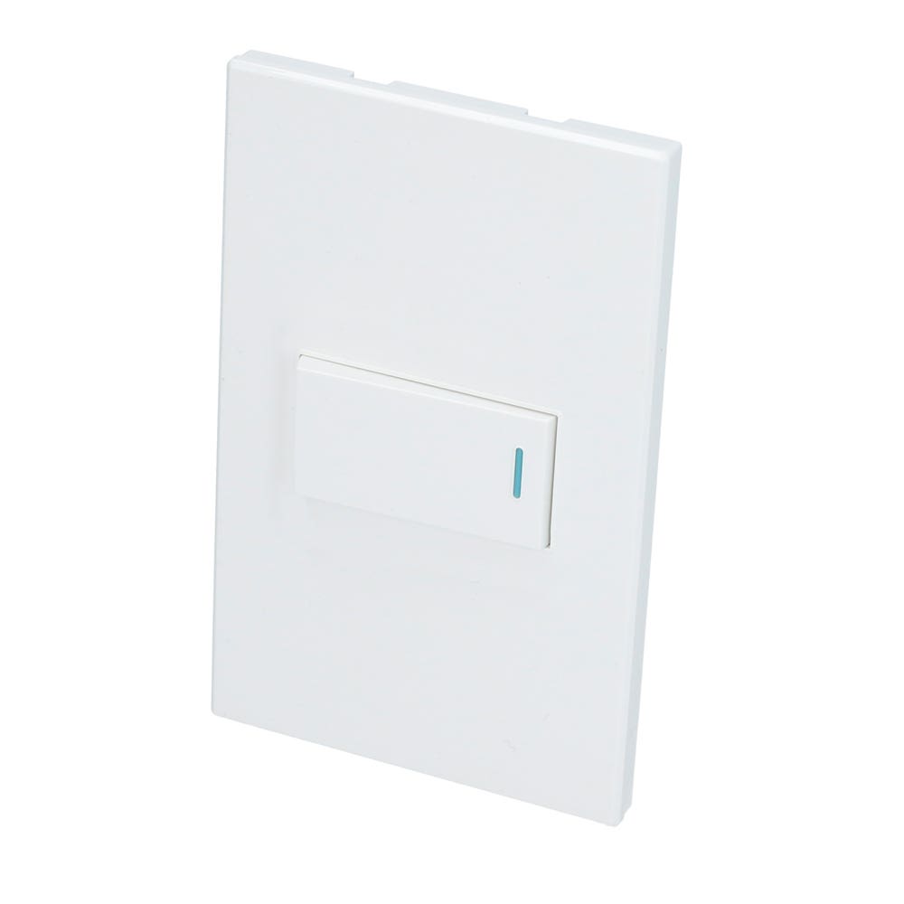 Placa 1 Interruptor 1/3, línea Premium, color blanco