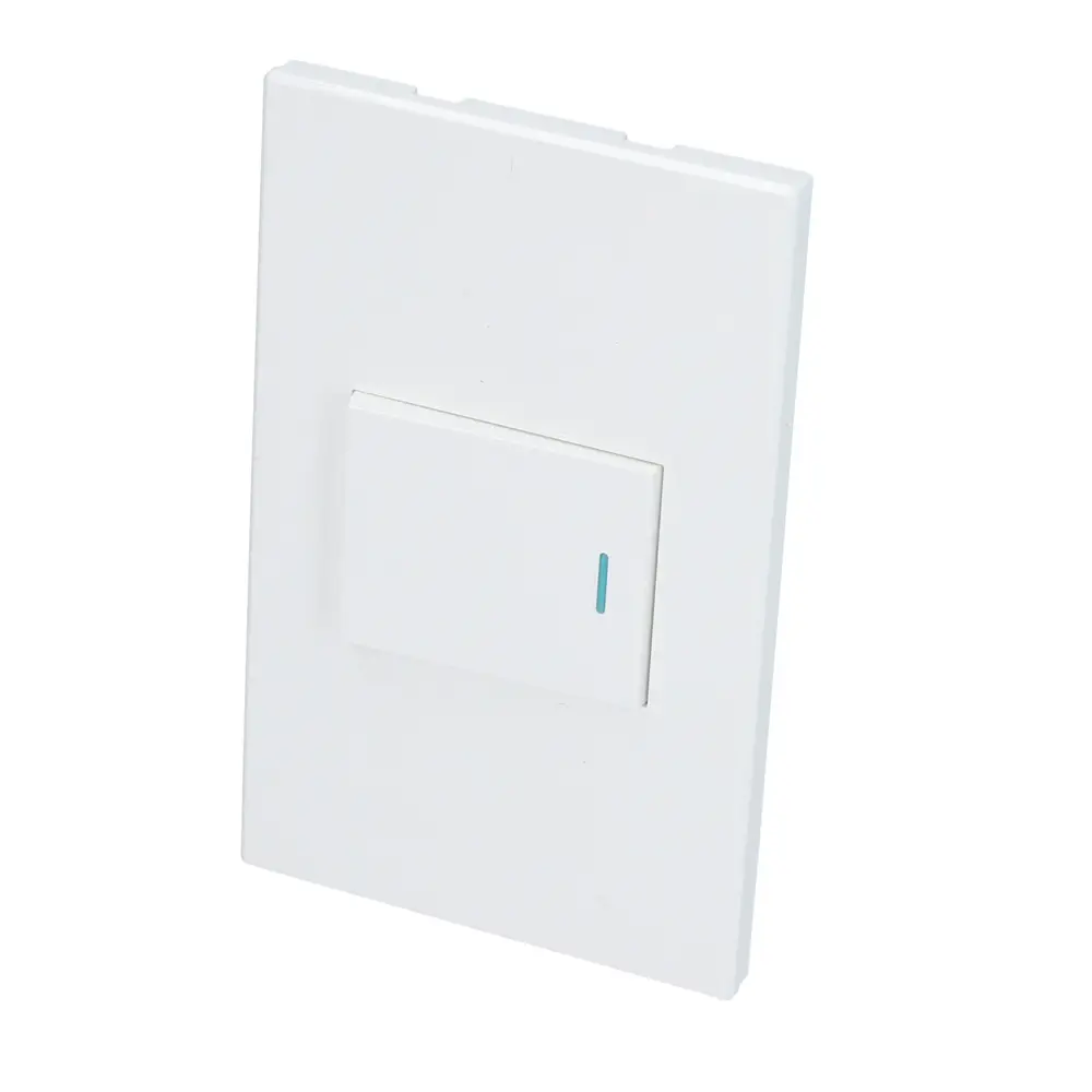 Placa 1 Interruptor 1/2, línea Premium, color blanco