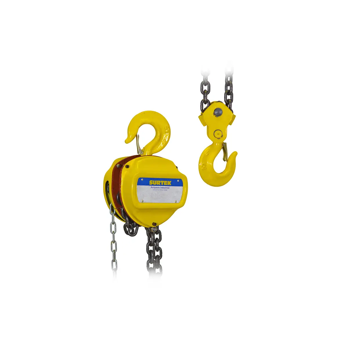 Polipasto manual sistema doble freno de cadena 3 m, 1 ramal, 0.5 ton