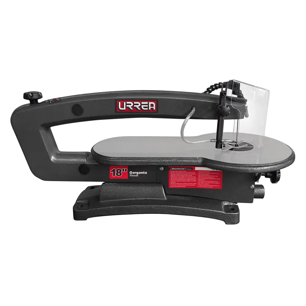 Sierra caladora de banco con puerto de expulsión de residuos, 18", 90 W, 120 V, 1600 RPM