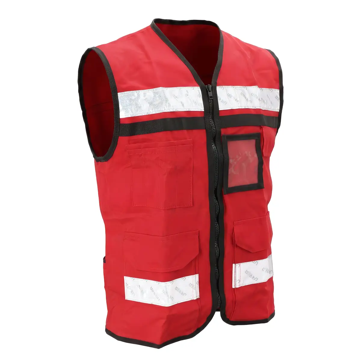 Chaleco de seguridad tipo supervisor cerrado con reflejante rojo M
