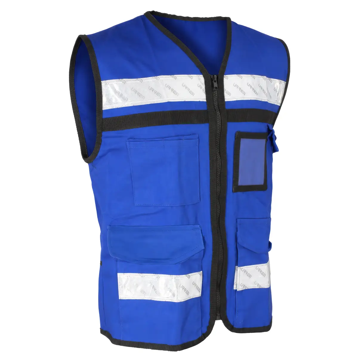 Chaleco de seguridad tipo supervisor cerrado con reflejante azul M
