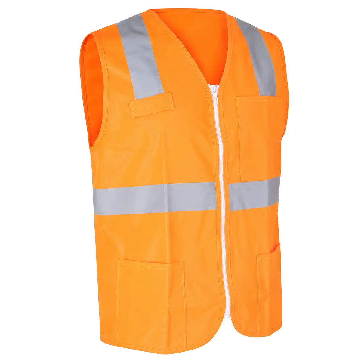 Chaleco de seguridad cerrado de alta visibilidad naranja M