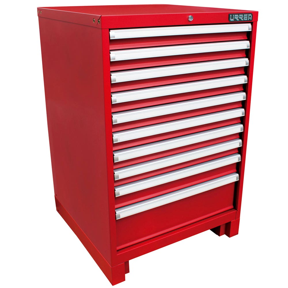 Gabinete fijo con 10 gavetas color rojo serie X 28"